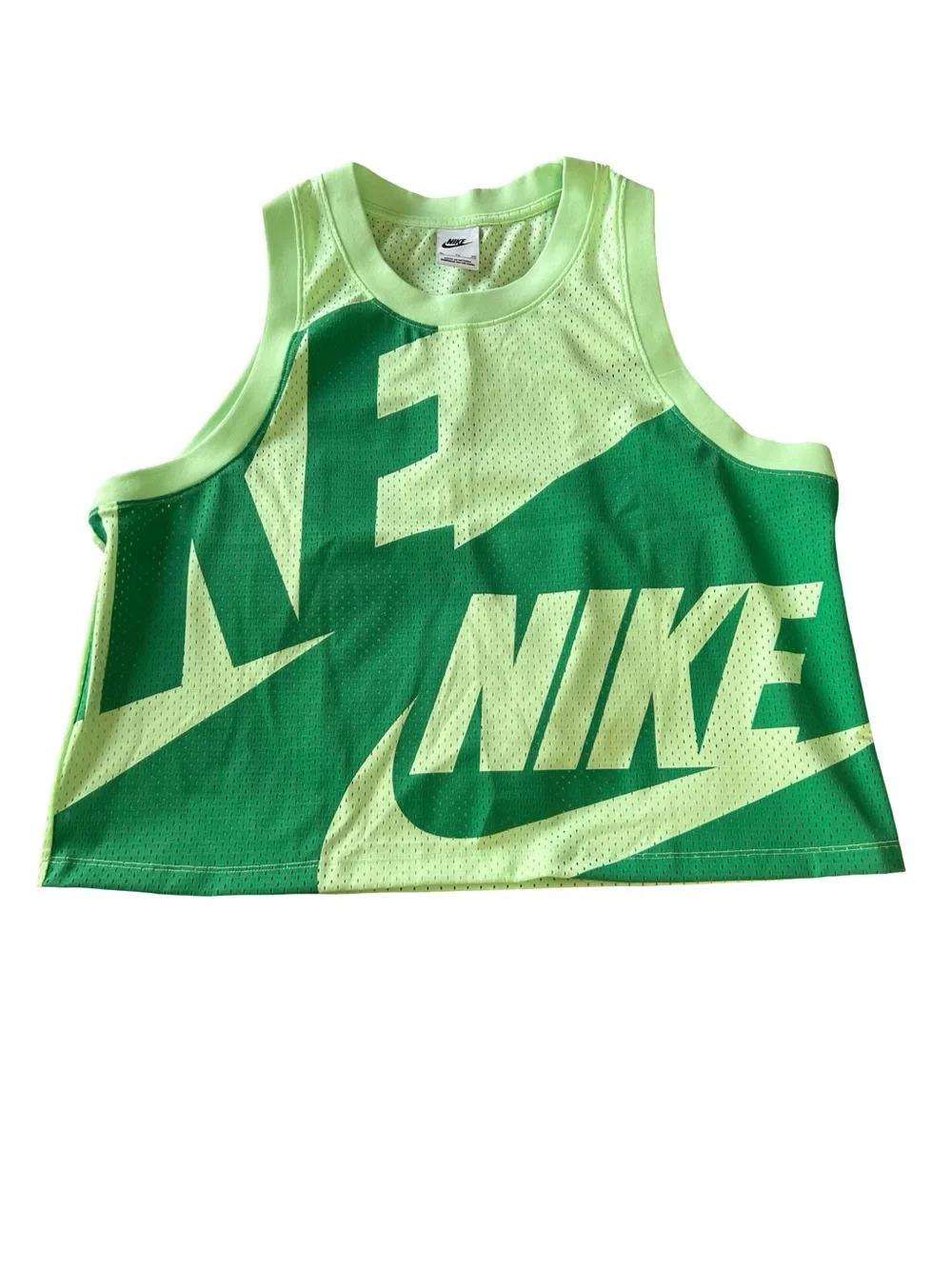 Nike Air women’s Mesh Cropped Tank Top Vapor Green size XL athletic FN2256-376